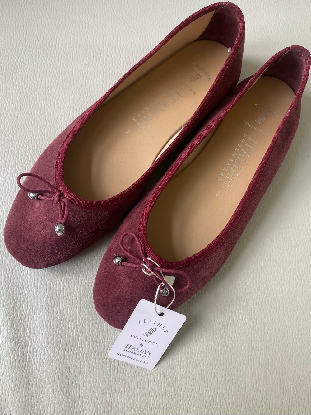 Suede Ballet Flats by ITALIAN SHOEMAKERS
